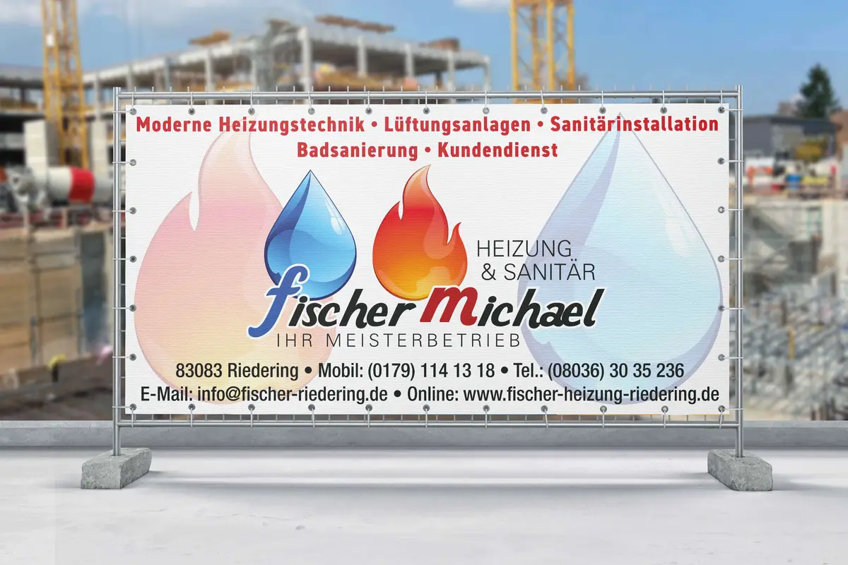 Fischer Michael Heizung & Sanitär Bauzaunbanner - modal